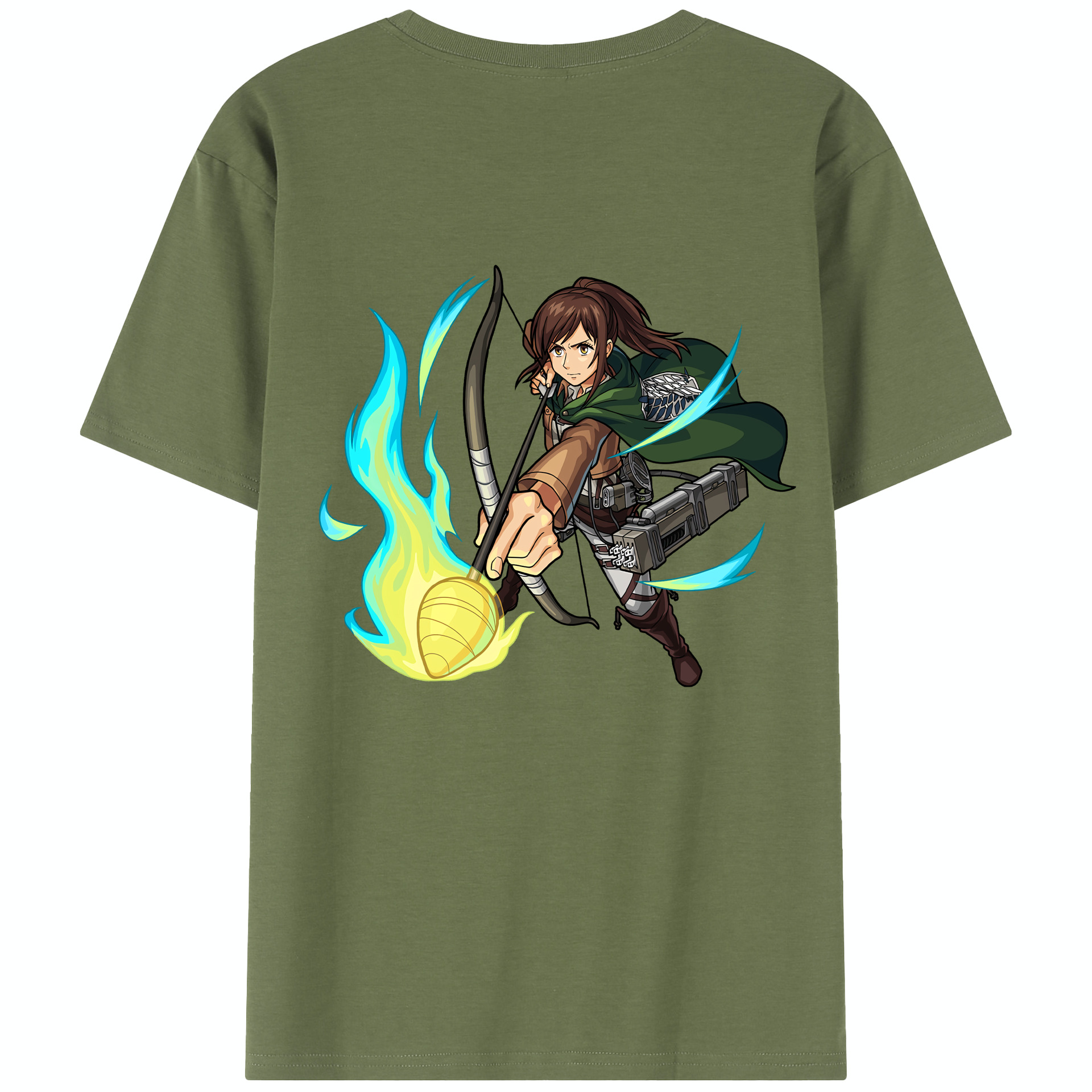 （画像用） 進撃の巨人 サシャ·ブラウス Attack on Titan Sasha Blaus 綿100％半袖Tシャツ（背面プリント）